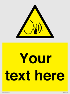 Custom warning sudden loud noise